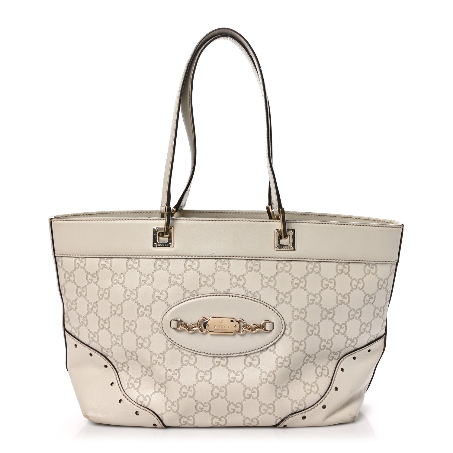 Gucci Guccissima Large Punch Tote Ivory 1 of 10