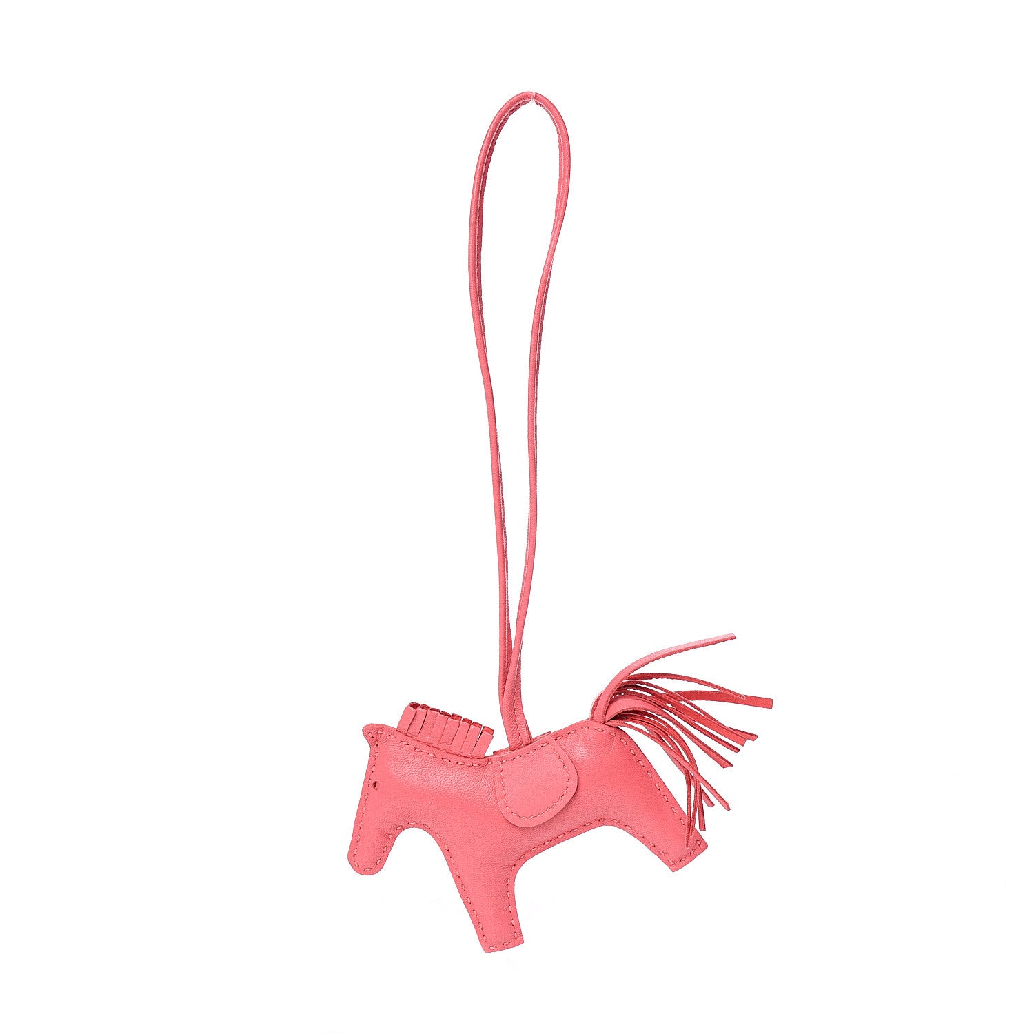 Hermes Milo Lambskin Grigri Rodeo Horse Bag Charm PM Rose Azalee 1 of 5