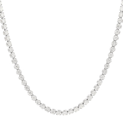 Parker & West by FASHIONPHILE 14K White Gold Diamond 6.95ctw Tennis Choker Necklace 1 of 5