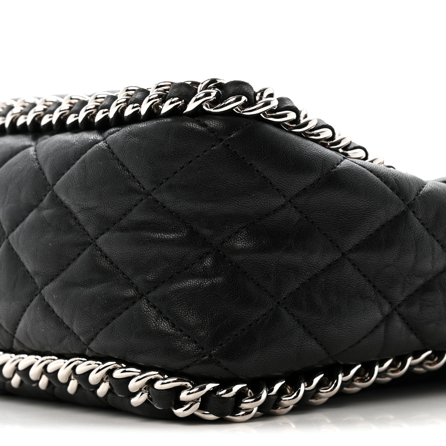 Chanel Washed Lambskin Quilted Maxi Chain Around Flap Black 10 of 12