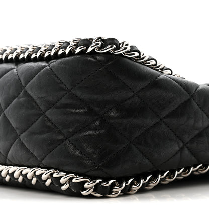 Chanel Washed Lambskin Quilted Maxi Chain Around Flap Black 10 of 12