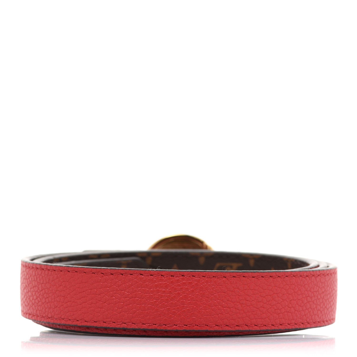 Louis Vuitton Monogram 20mm LV Circle Reversible Belt 80 32 Red 4 of 7