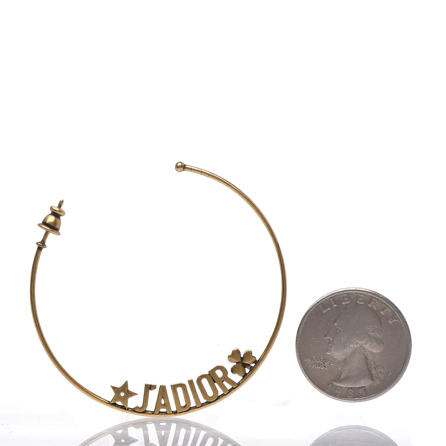 Christian Dior Metal J'Adior Hoop Earrings Gold 3 of 5
