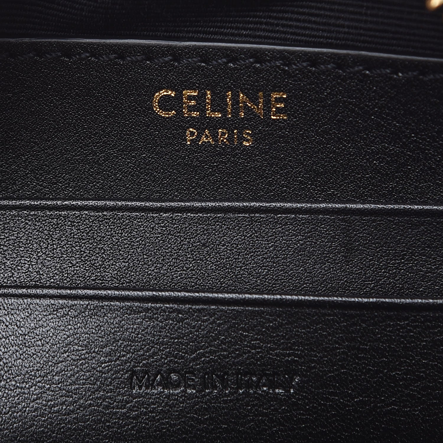 Celine Calfskin Quilted Small C Charm Bag Black 6 of 11