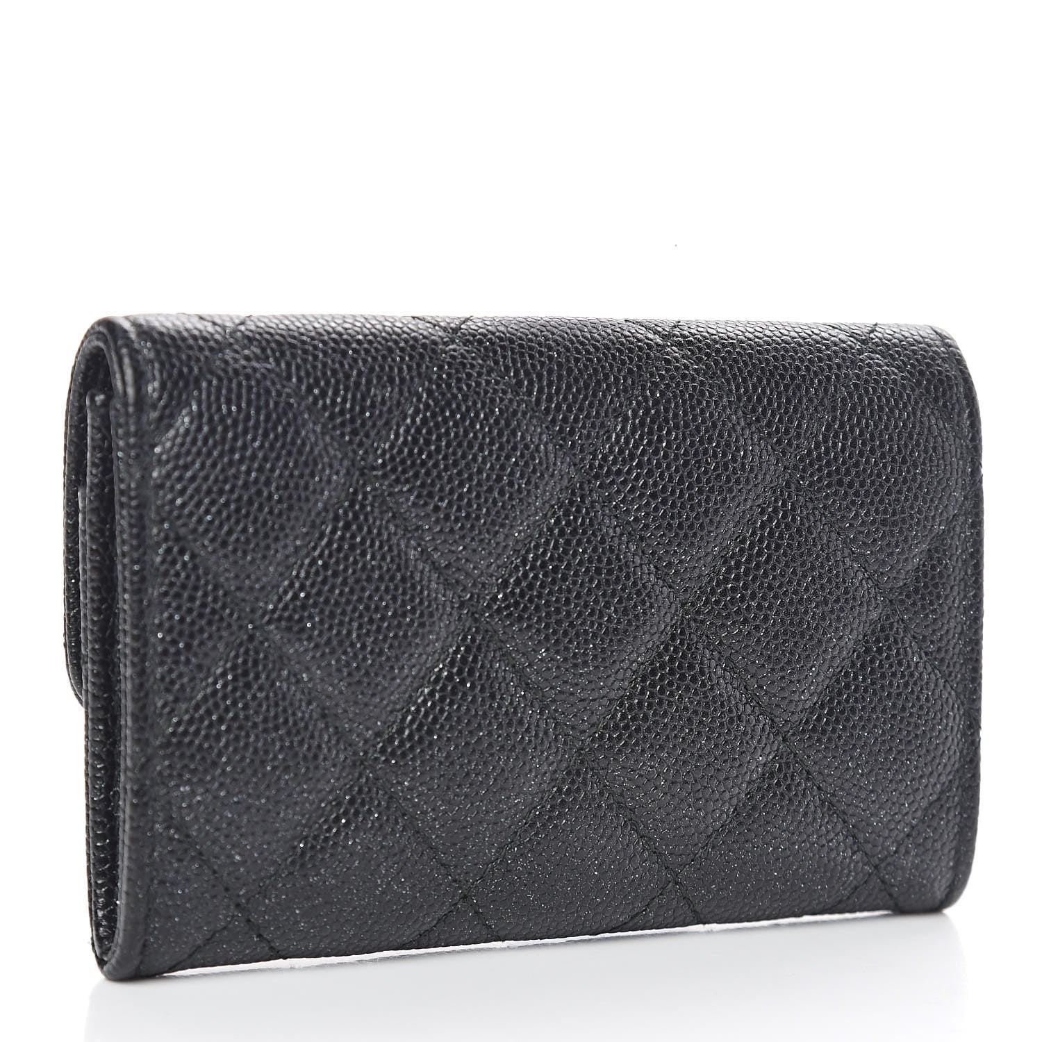Chanel Iridescent Caviar Flap Quilted Card Holder Black 3 of 11