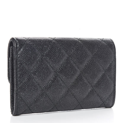 Chanel Iridescent Caviar Flap Quilted Card Holder Black 3 of 11