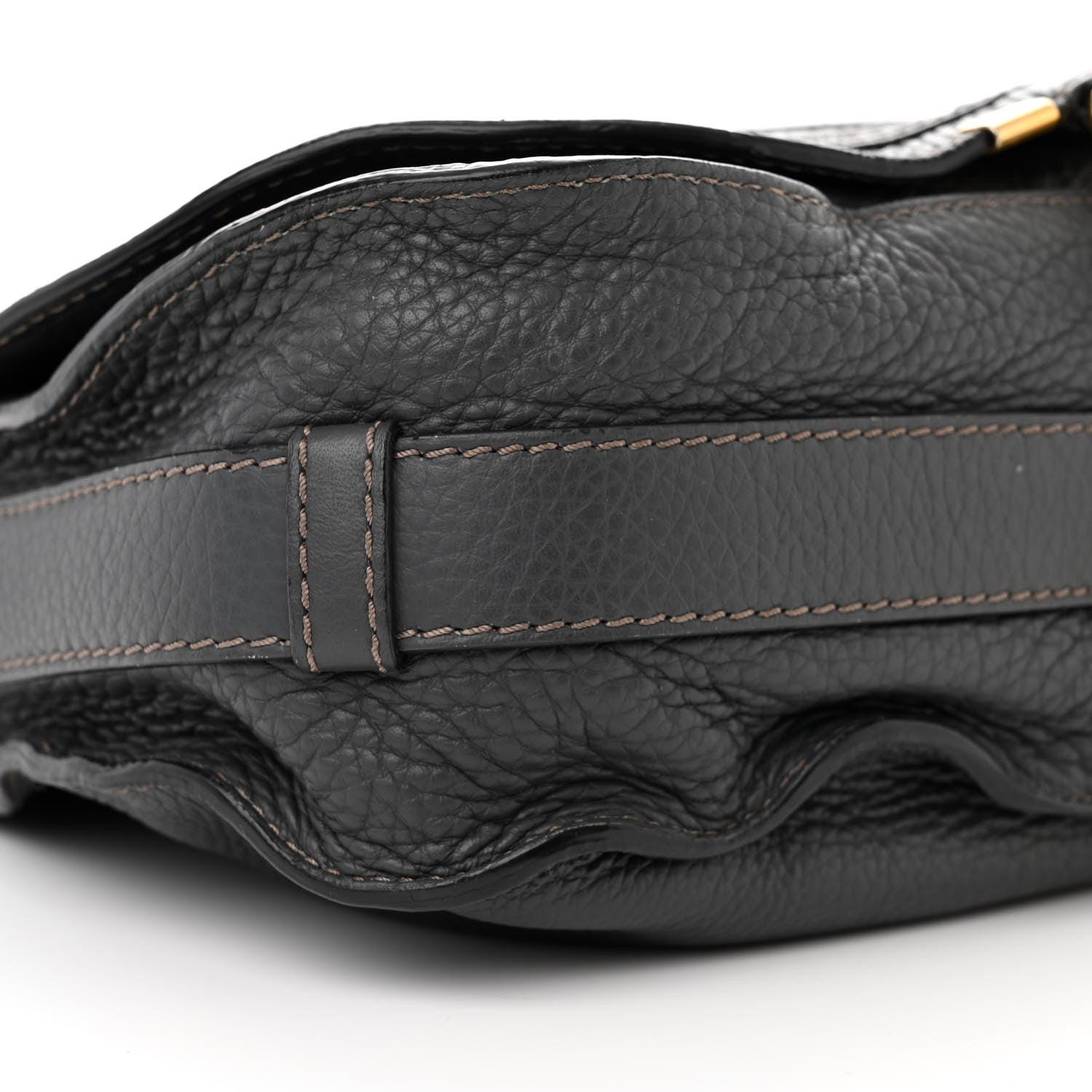 Chloe Grained Calfskin Medium Marcie Saddle Bag Ash 9 of 14