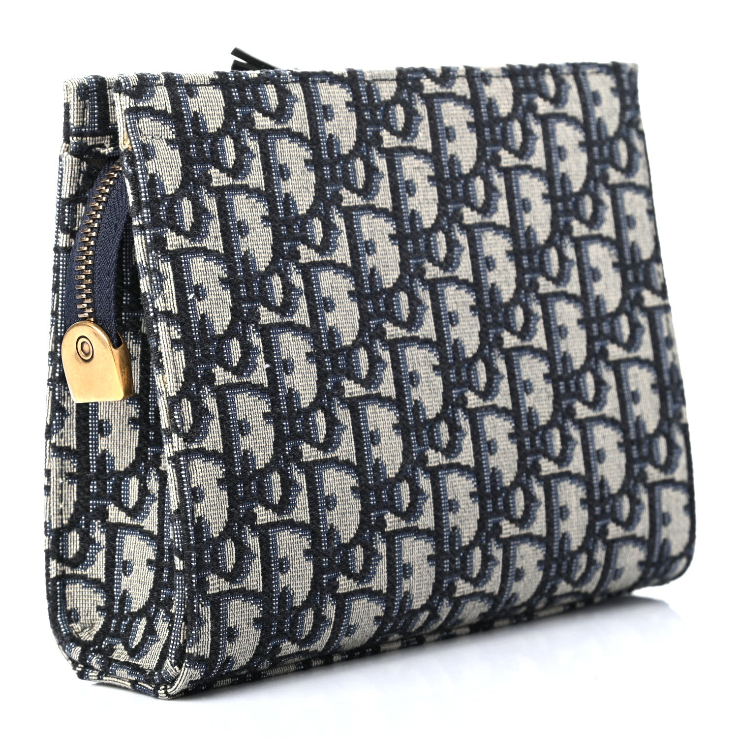 Christian Dior Oblique Zipped Pouch Clutch Blue 3 of 7