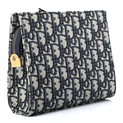 Christian Dior Oblique Zipped Pouch Clutch Blue 3 of 7