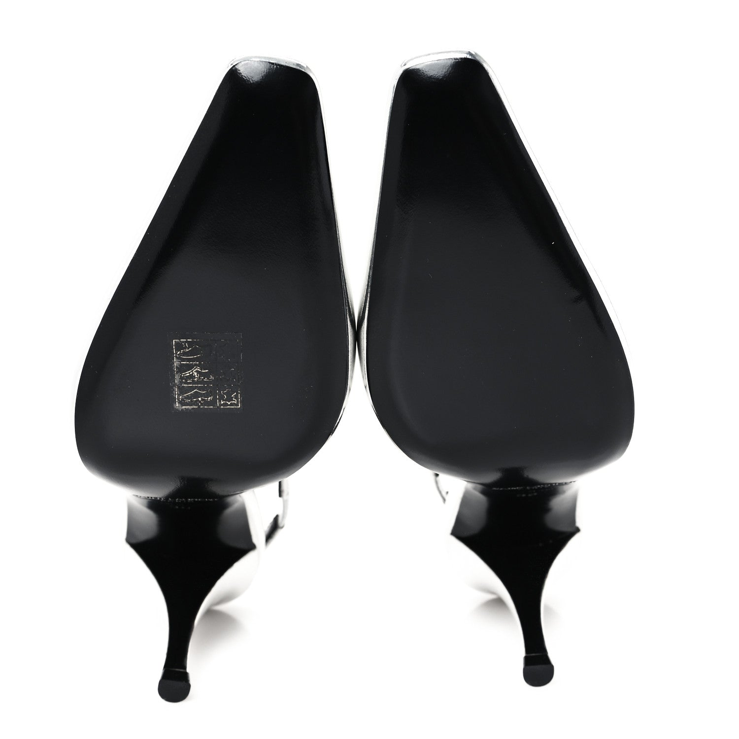 Saint Laurent Patent Tom 90 Dream Slingback Pumps 36 Argento 6 of 10