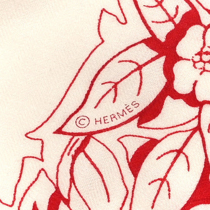 Hermes Cashmere Silk Jungle Love Tattoo Shawl 140 White Rouge 3 of 5