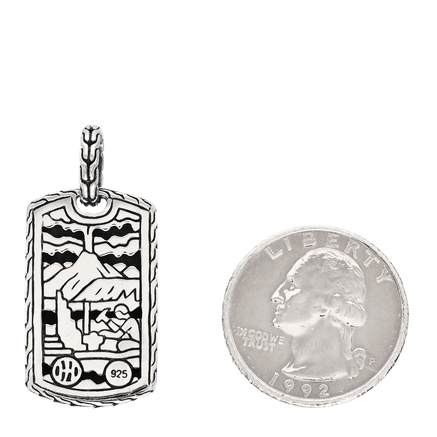 Sterling Silver Palu Hammered Dog Tag Pendant