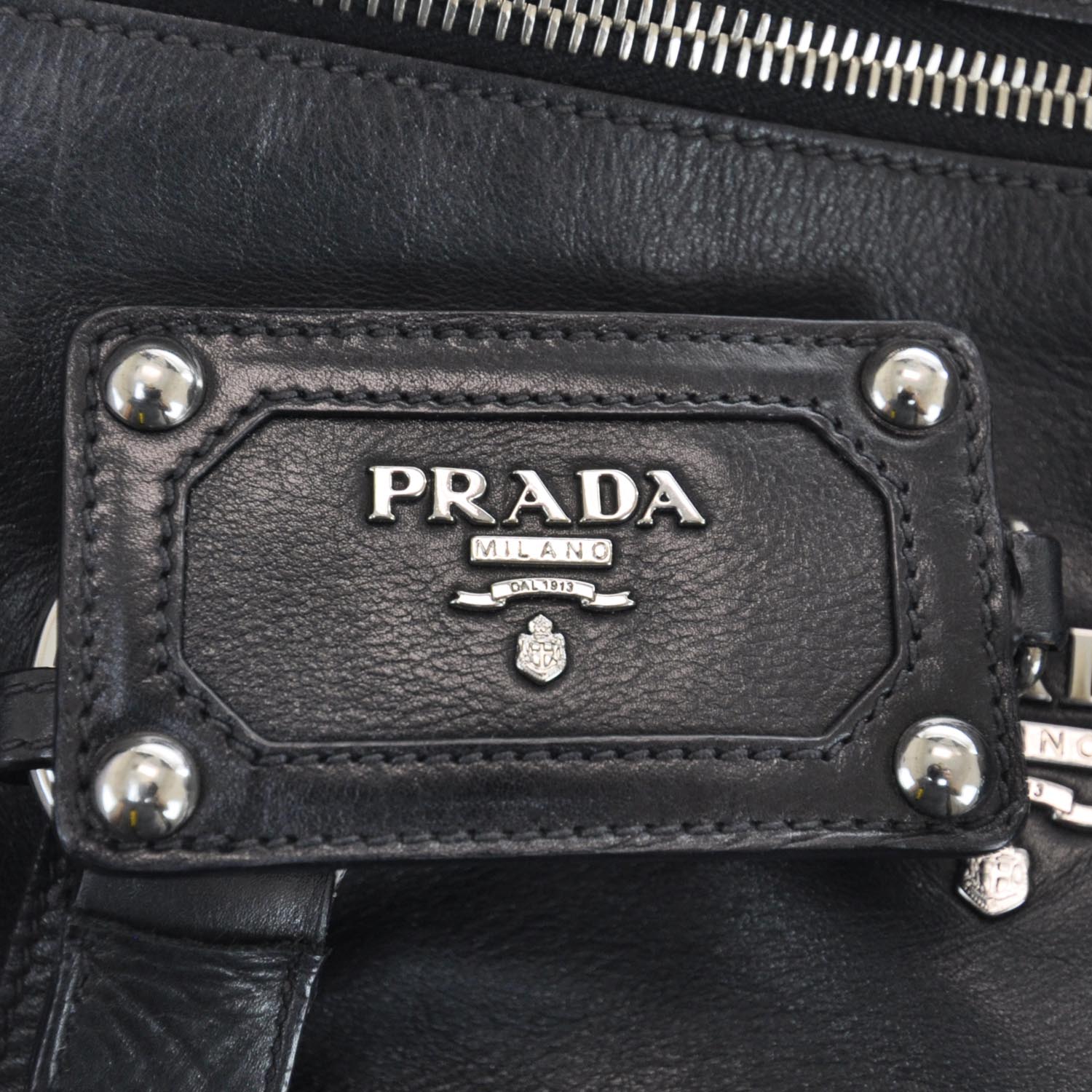 Prada Leather Buckle Satchel Nero Black 9 of 11