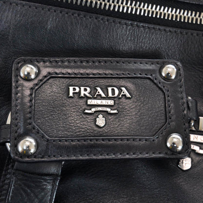 Prada Leather Buckle Satchel Nero Black 9 of 11