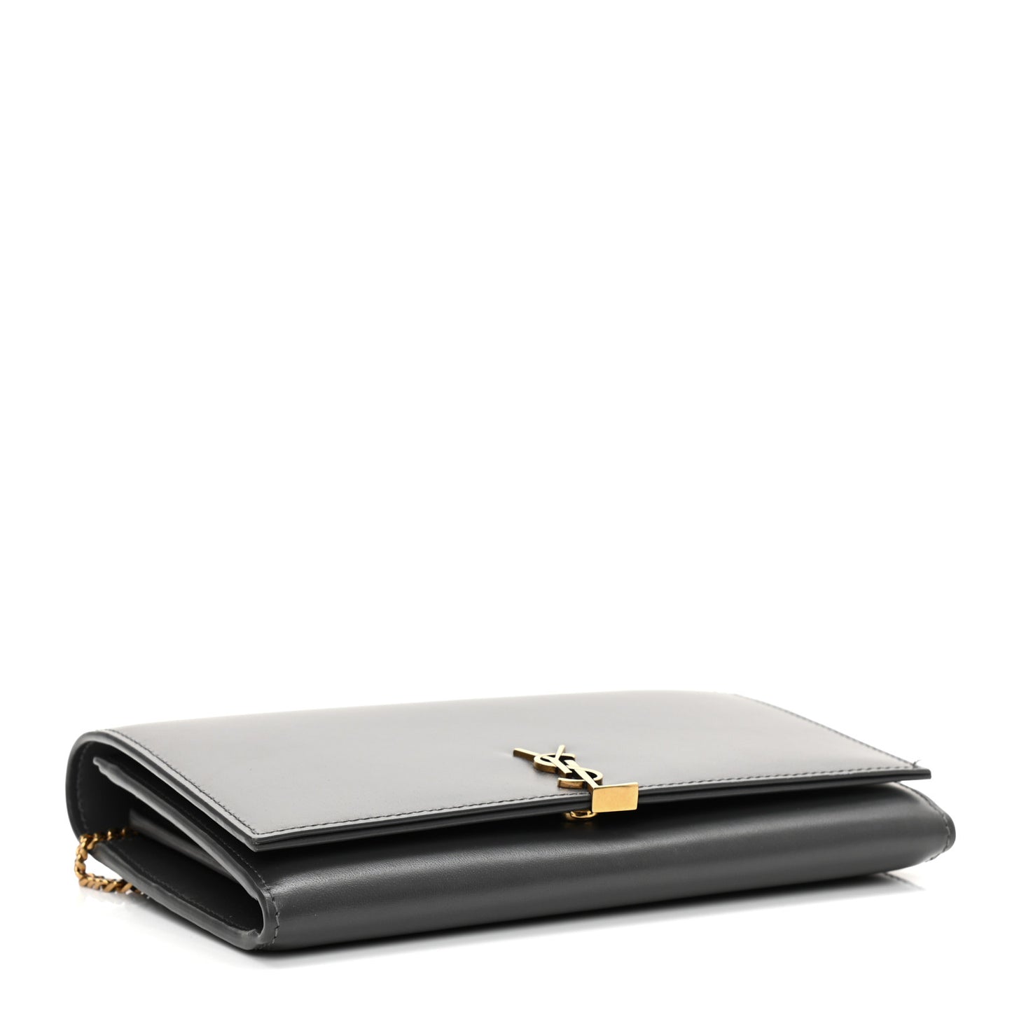 Glossy Calfskin Monogram Chain Wallet Storm
