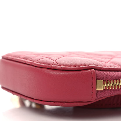 Christian Dior Lambskin Cannage Lady Dior Phone Holder Strawberry Pink 8 of 10