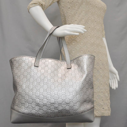 Gucci Guccissima Large Tote Silver 2 of 9