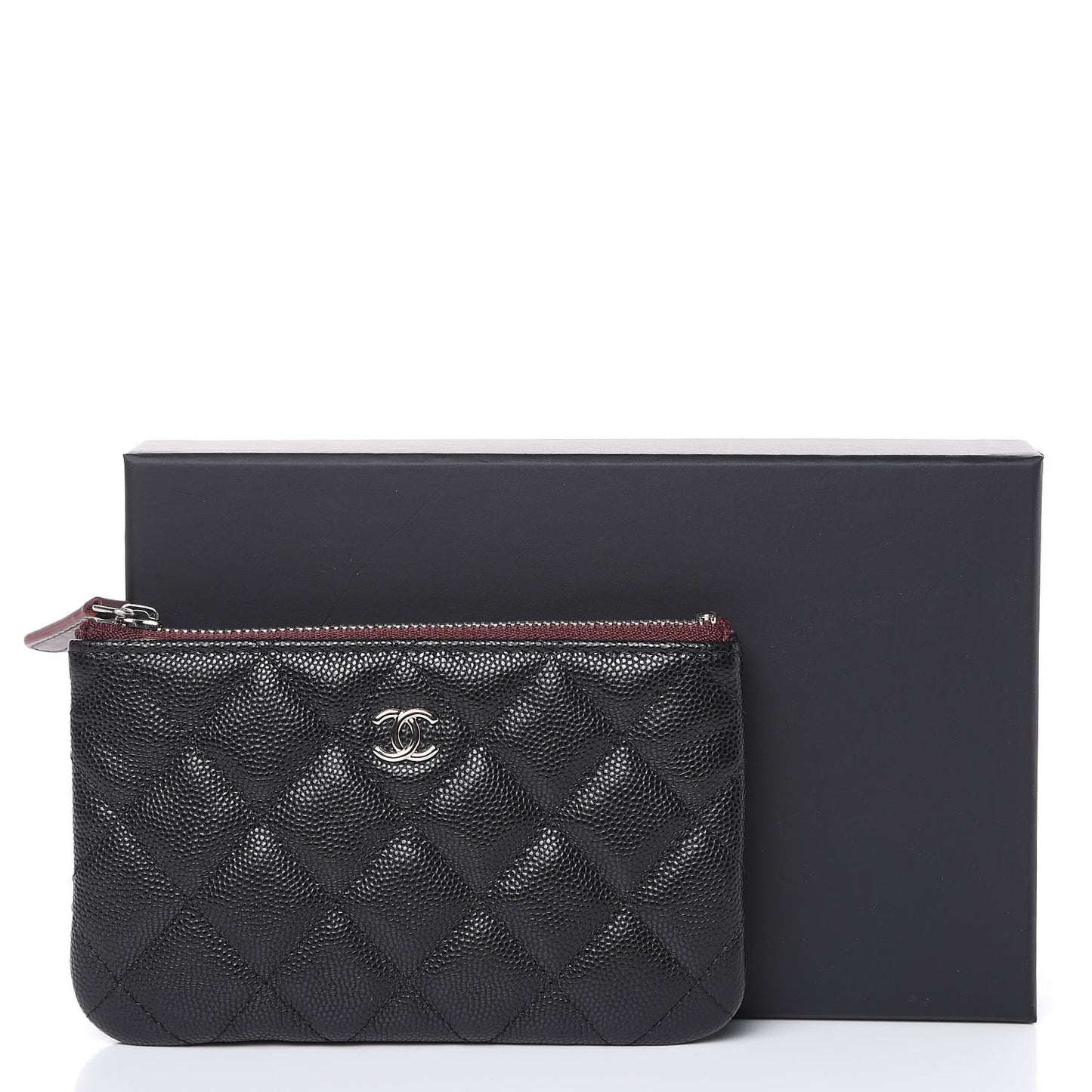 Caviar Quilted Small Cosmetic Case Black