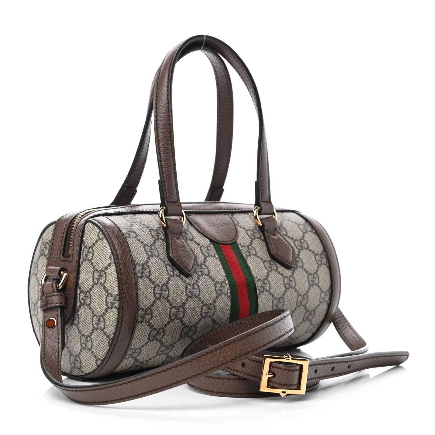 Gucci GG Supreme Monogram Web Small Ophidia Boston Bag Beige New Acero 2 of 4
