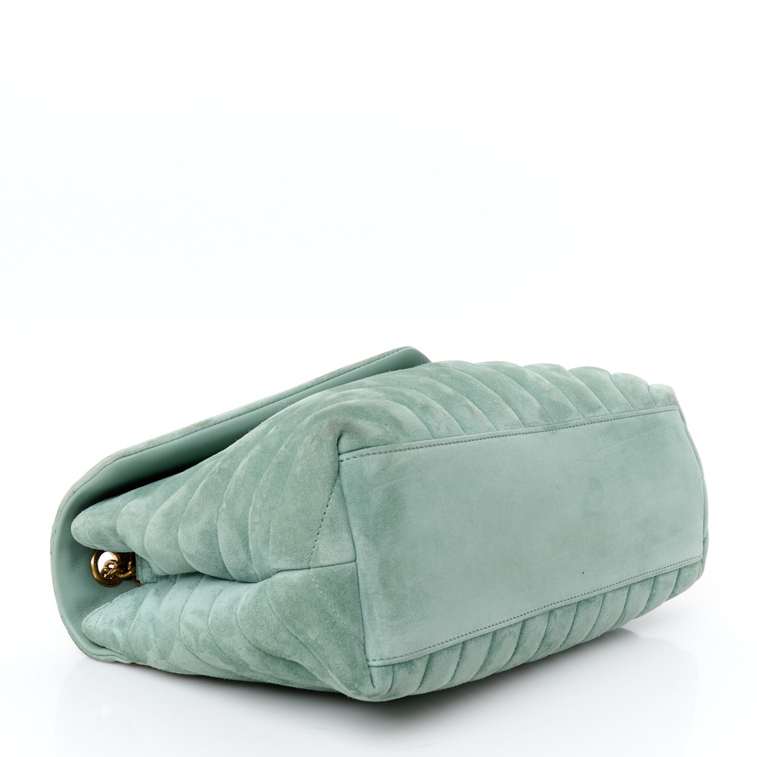Saint Laurent Suede Y Quilted Monogram Medium Loulou Chain Satchel Vert Opaline 4 of 12
