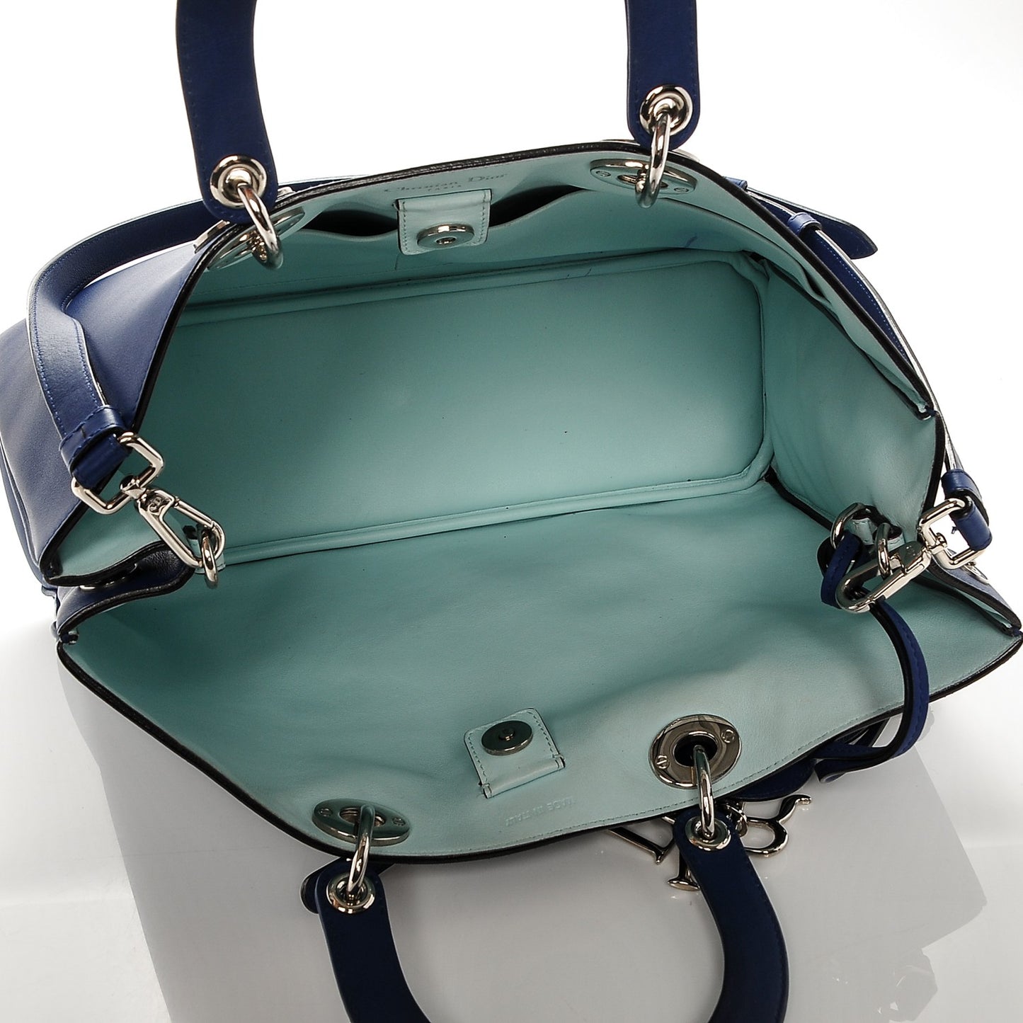 Smooth Calfskin Large Diorissimo Bag Navy Blue