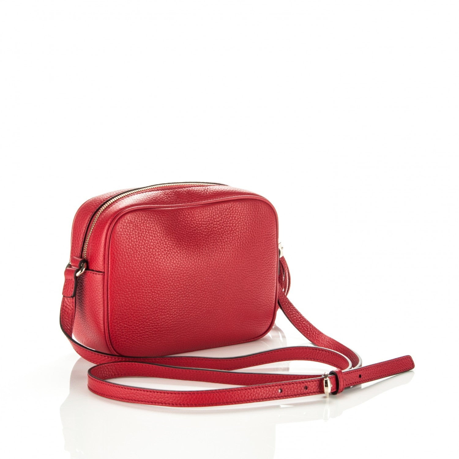 Gucci Pebbled Calfskin Small Soho Disco Bag Tabasco Red 3 of 7