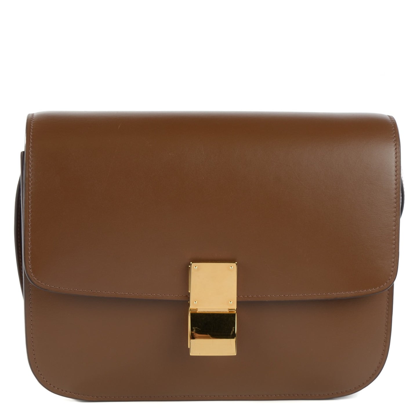 Smooth Calfskin Medium Classic Box Flap Bag Chestnut