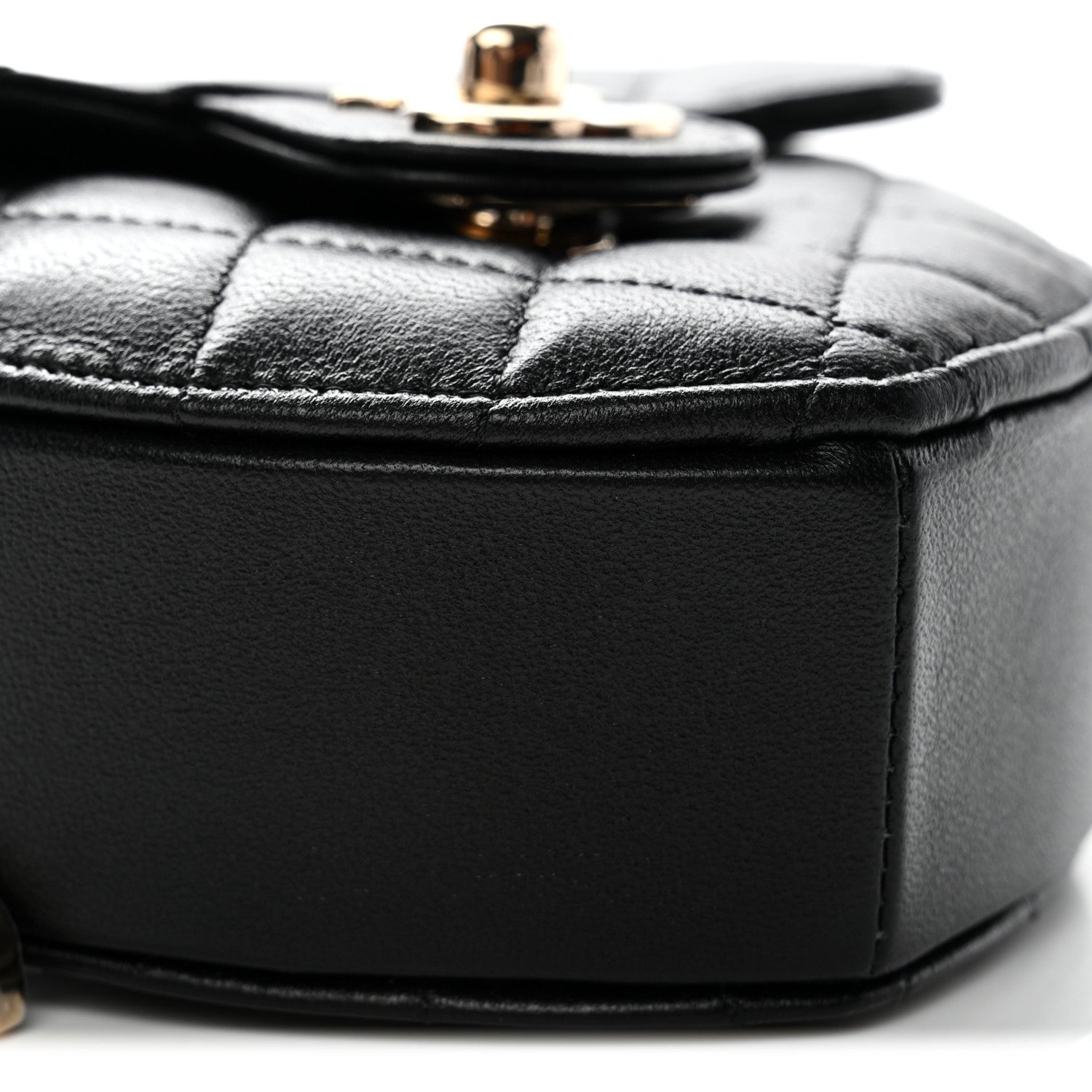 Chanel Lambskin Quilted CC In Love Heart Clutch With Chain Black 9 of 11