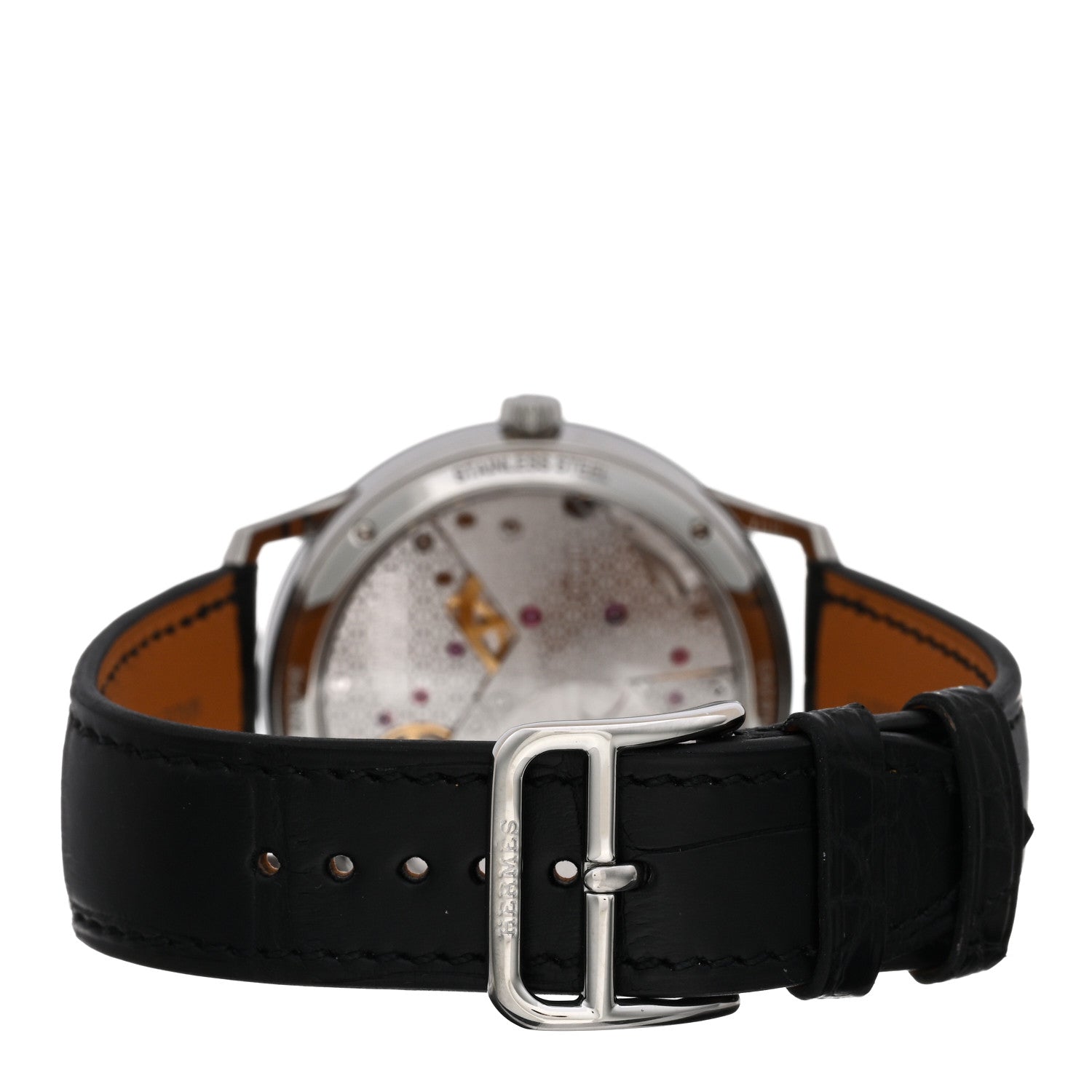 Hermes Stainless Steel Alligator 39.5mm Slim d'Hermes Automatic Watch Noir 3 of 5