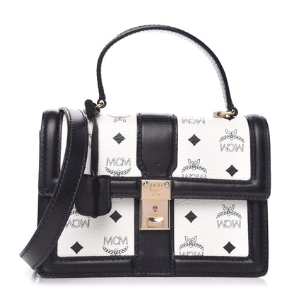 MCM Visetos Tracey Satchel Black White 1 of 8