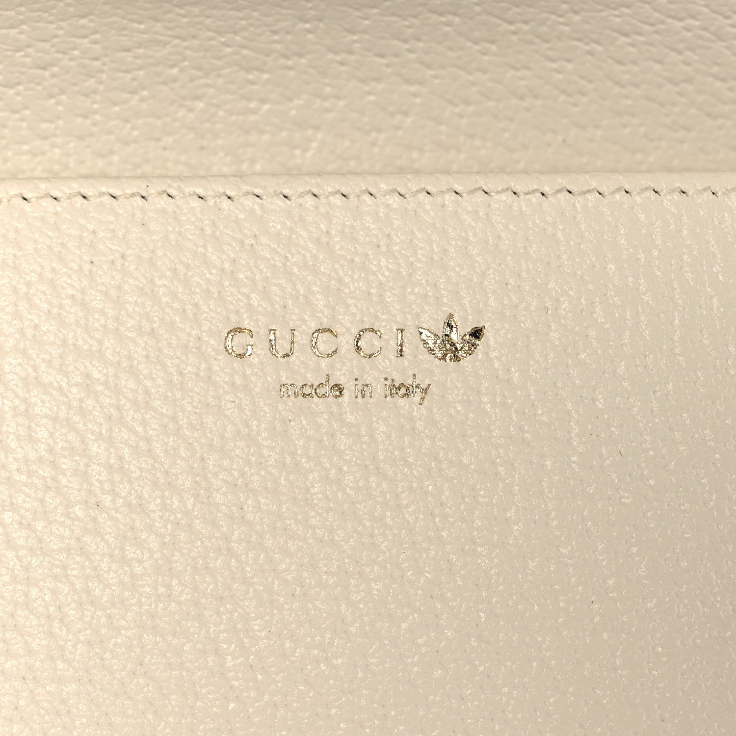 Gucci X ADIDAS Textured Dollar Calfskin Trefoil Embossed Wallet On Chain Hibiscus Red Off White 5 of 9