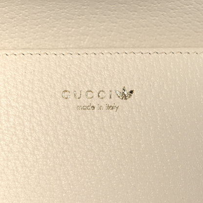 Gucci X ADIDAS Textured Dollar Calfskin Trefoil Embossed Wallet On Chain Hibiscus Red Off White 5 of 9