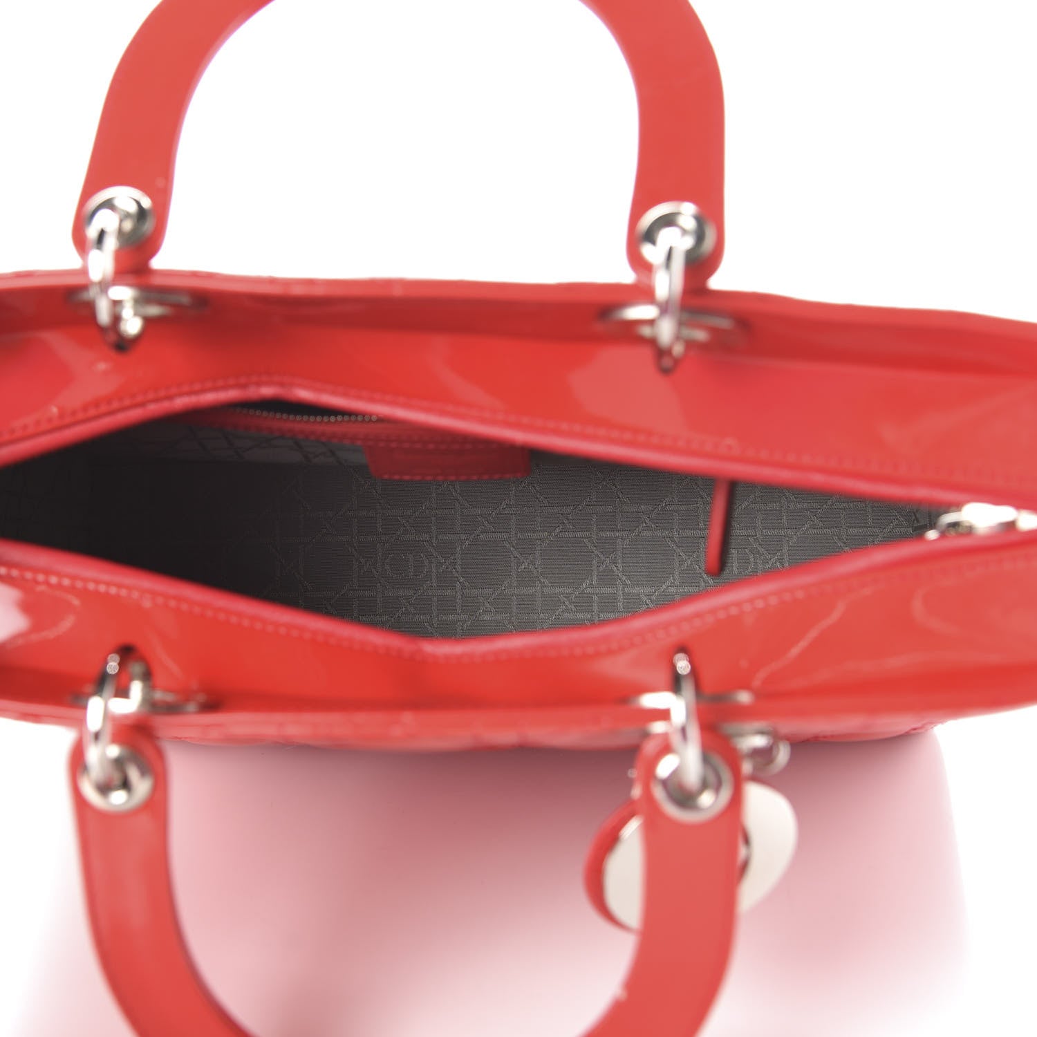 Christian Dior Patent Cannage Large Lady Dior Red 5 of 9