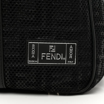 Fendi Mesh Vitello Century FF 1974 Embossed Medium Weekender Black 8 of 8