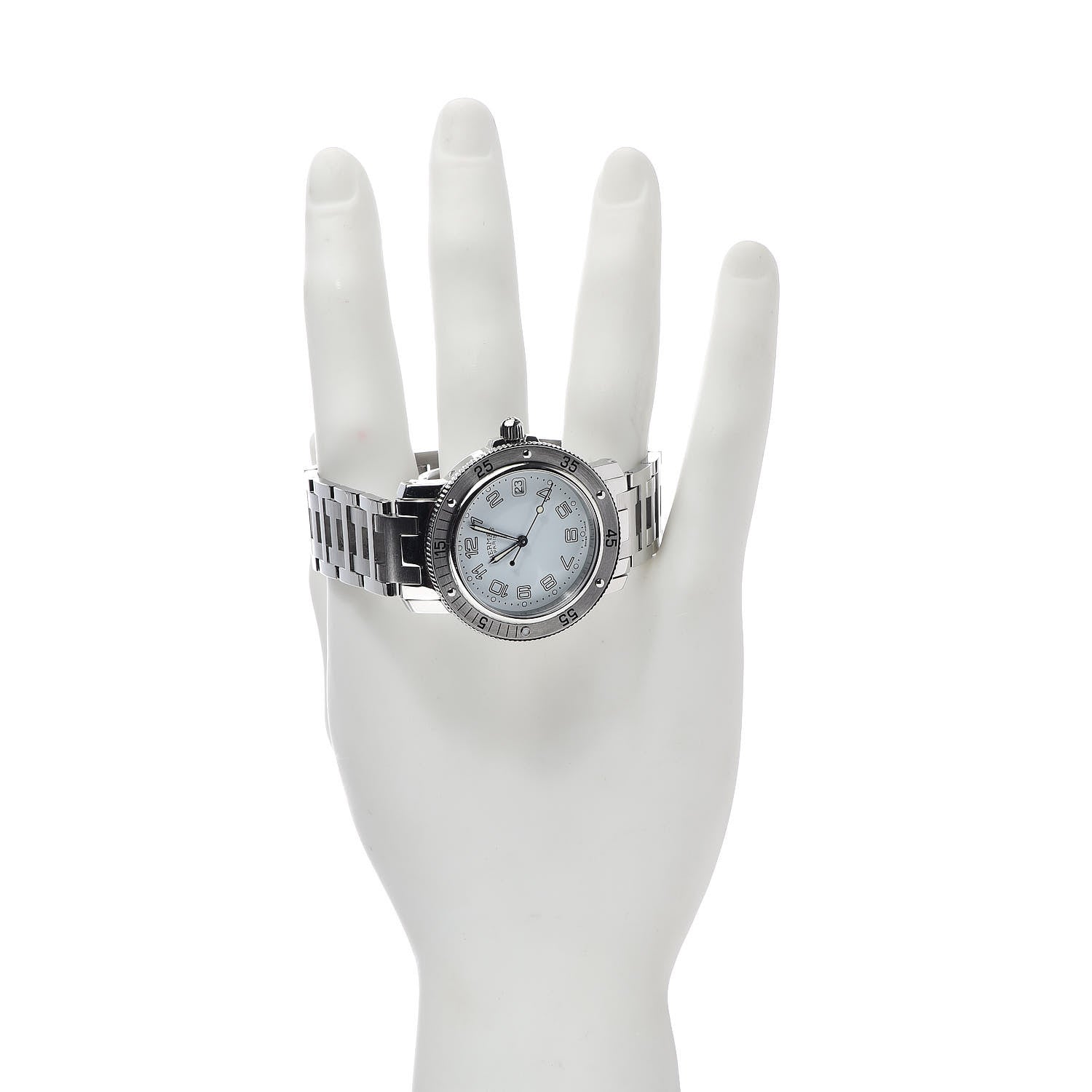 Hermes Stainless Steel 38mm Clipper Quartz Watch 2 of 7