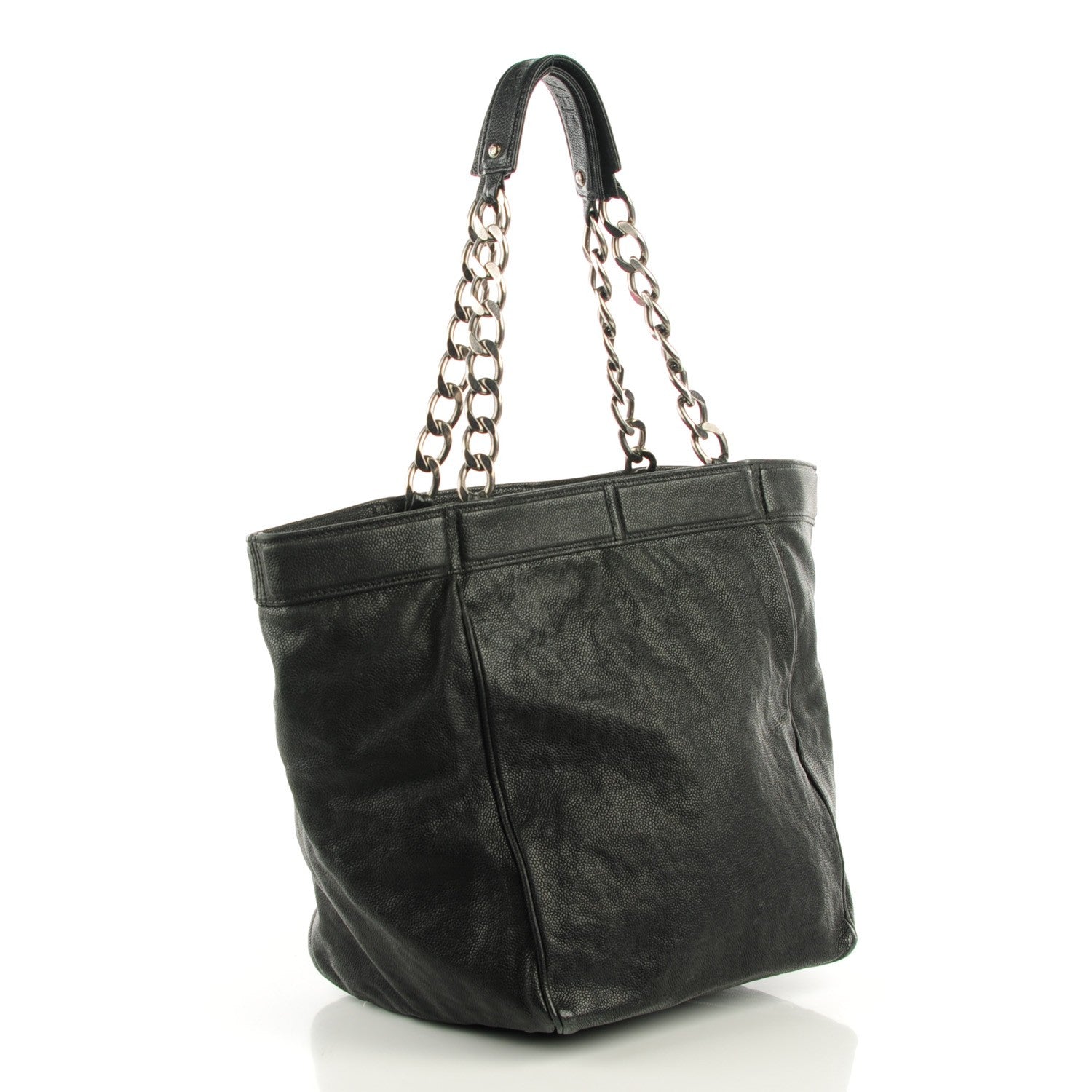 Chanel Distressed Caviar Outdoor Ligne Tote Black 3 of 7