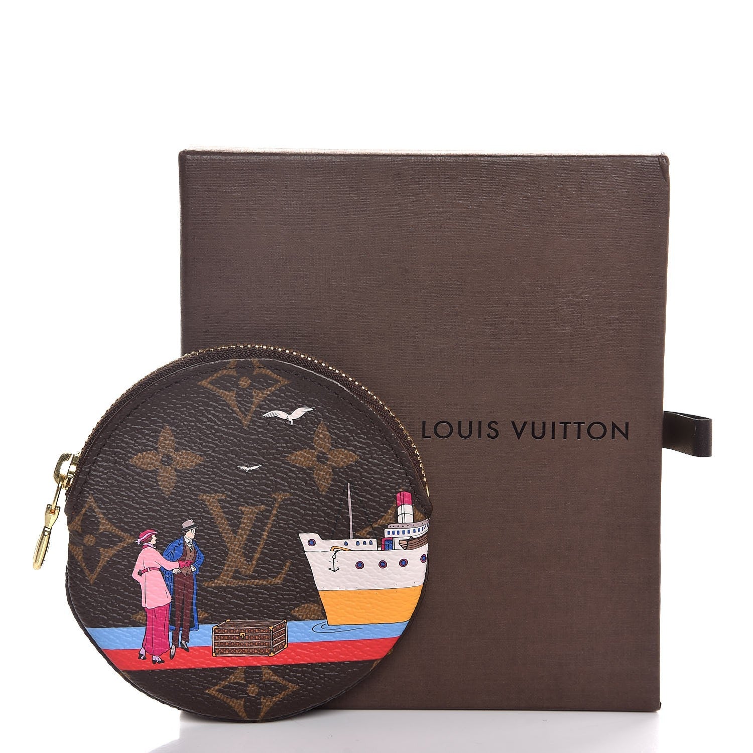 Louis Vuitton Monogram 2016 Christmas Animation Round Coin Purse Rouge 8 of 8