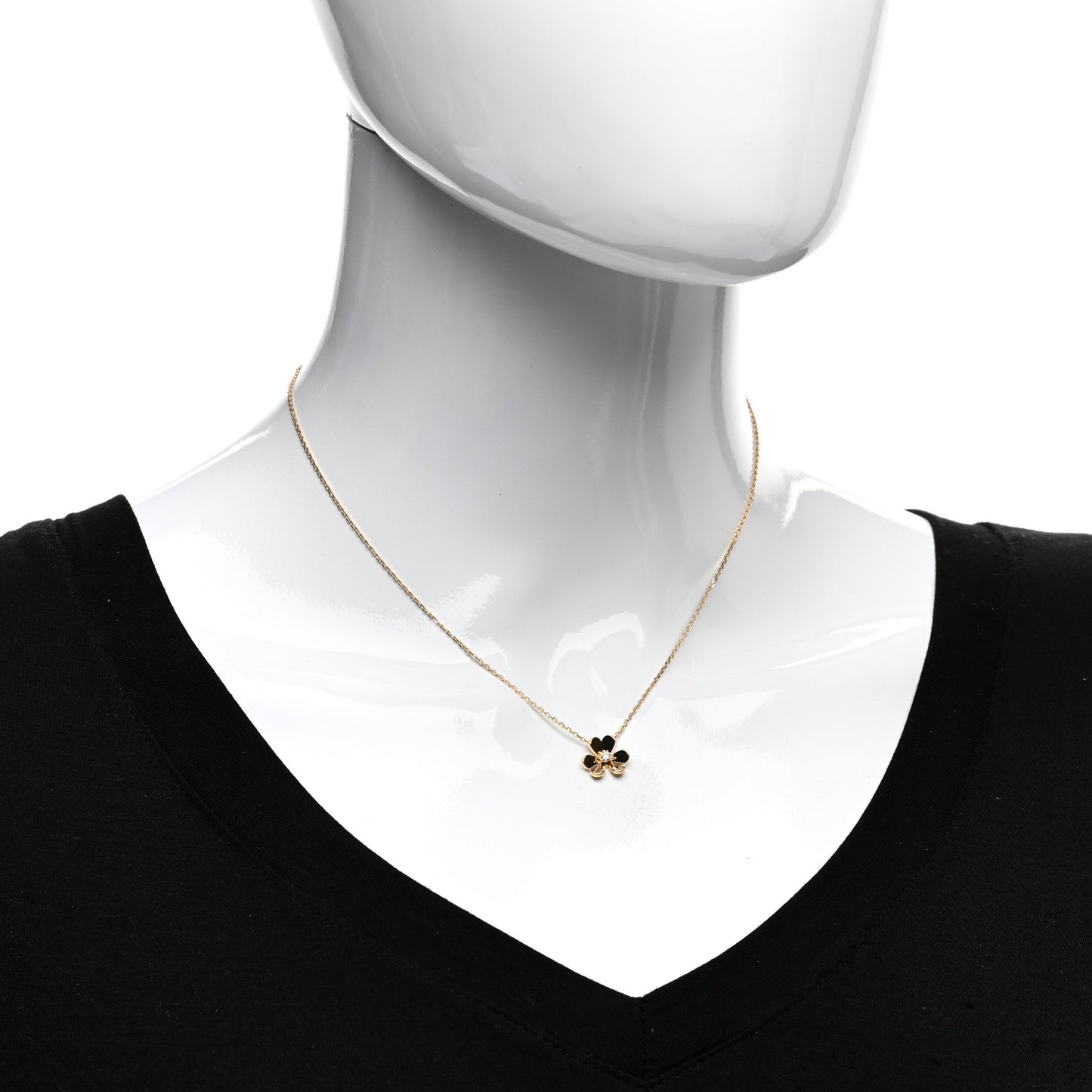 18K Yellow Gold Diamond Mini Frivole Pendant Necklace