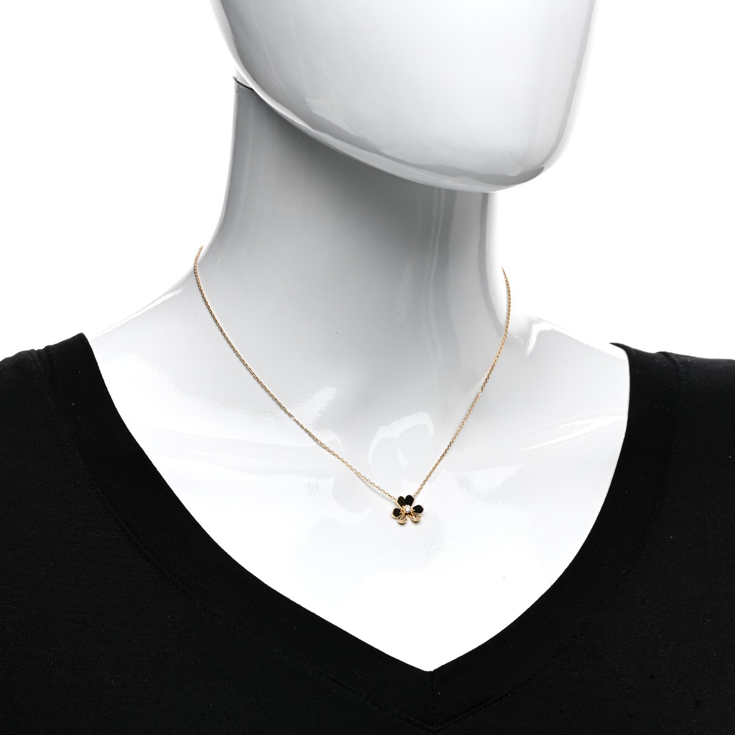 Van Cleef & Arpels 18K Yellow Gold Diamond Mini Frivole Pendant Necklace 2 of 6