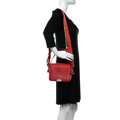 Off-White Saffiano Striped Diag Binder Flap Bag Red 2 of 15