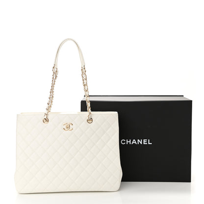 Chanel Caviar Quilted Large Classic Shopping Tote White 11 of 11