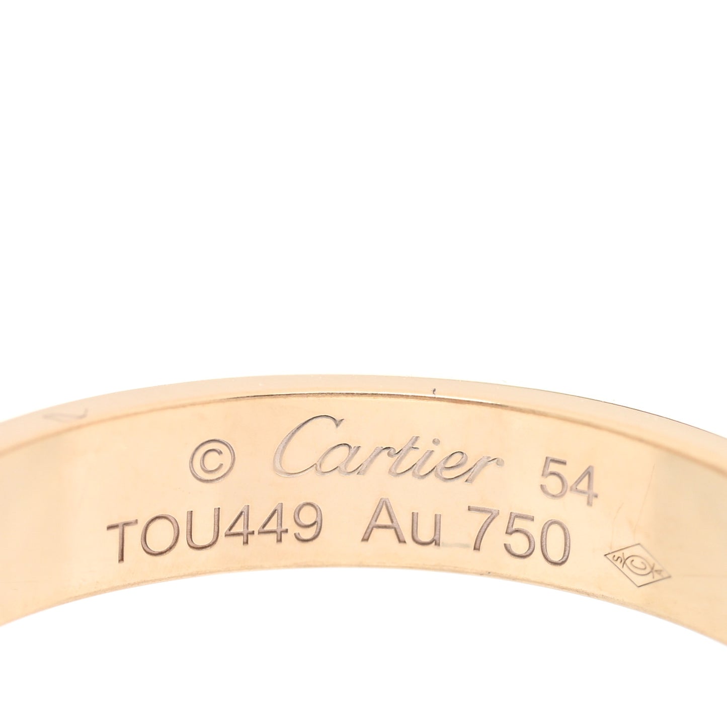 18K Yellow Gold 3.5mm LOVE Wedding Band Ring 54 6.75