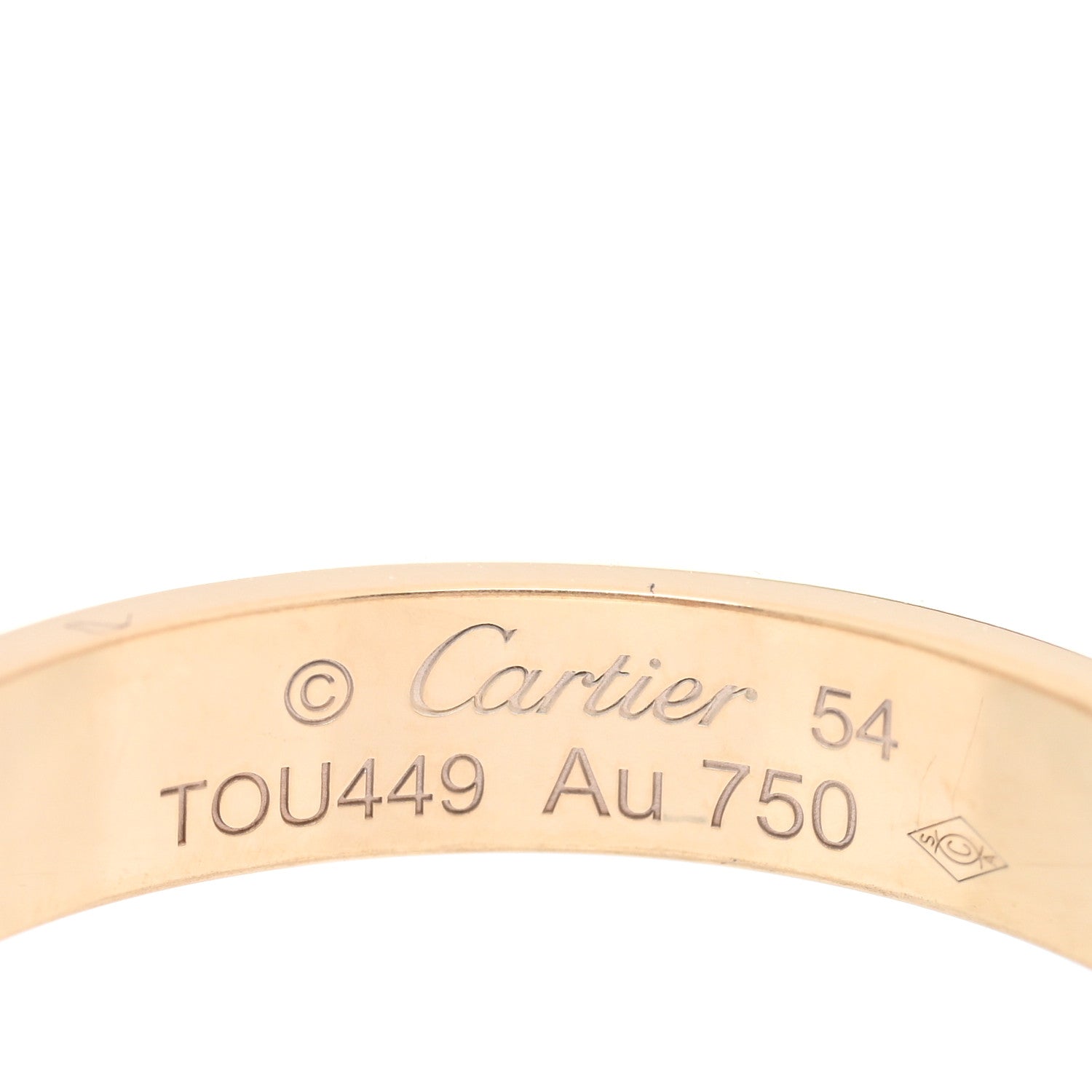 Cartier 18K Yellow Gold 3.5mm LOVE Wedding Band Ring 54 6.75 4 of 5