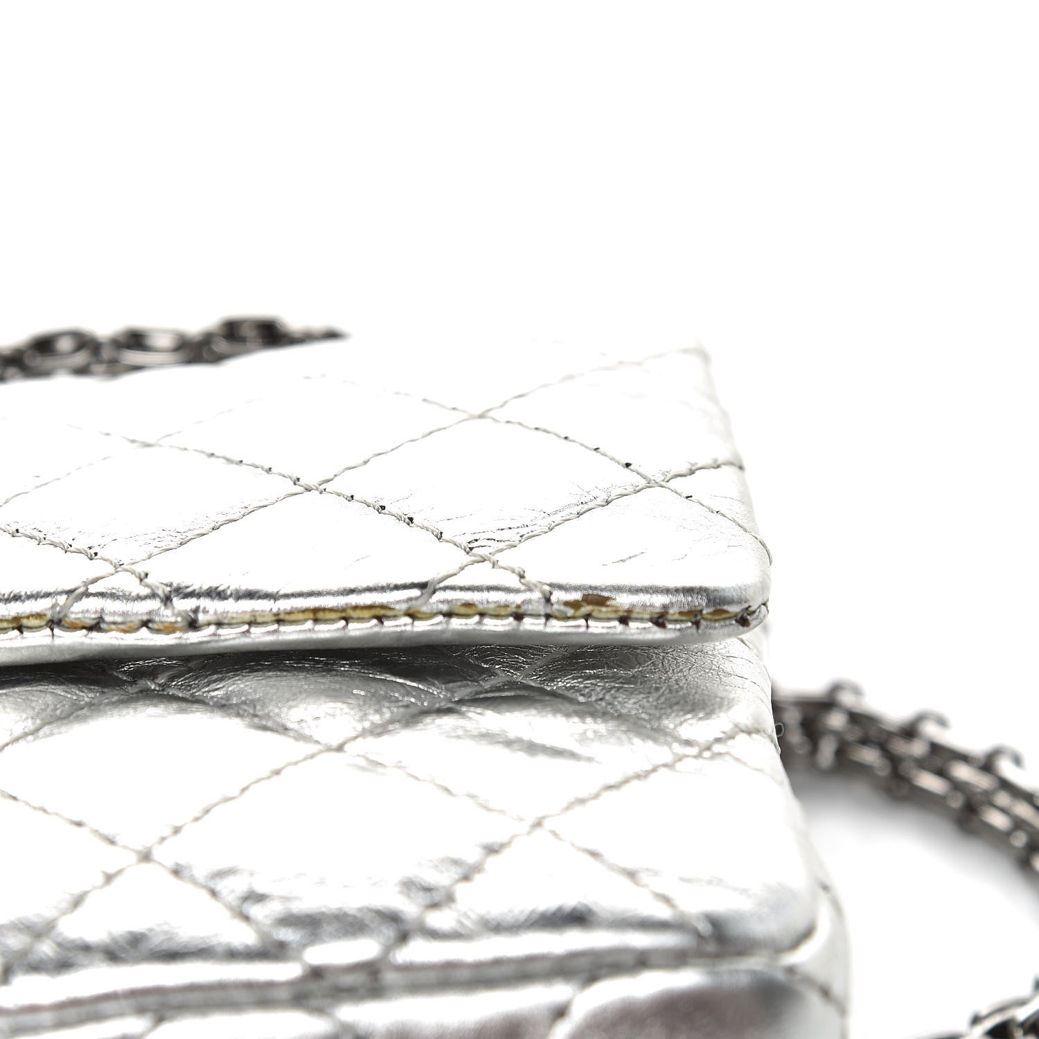Chanel Metallic Aged Calfskin Quilted 2.55 Reissue 225 Flap Silver 13 of 16