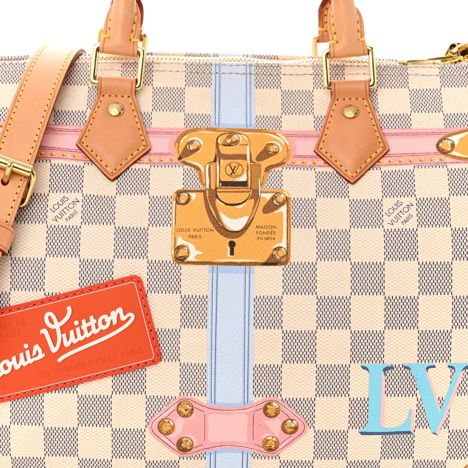 Louis Vuitton Damier Azur Summer Trunks Speedy Bandouliere 30 8 of 13