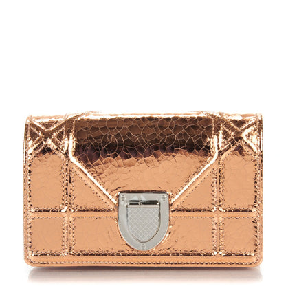 Christian Dior Ceramic Effect Deerskin Baby Diorama Flap Bag Gold 1 of 6