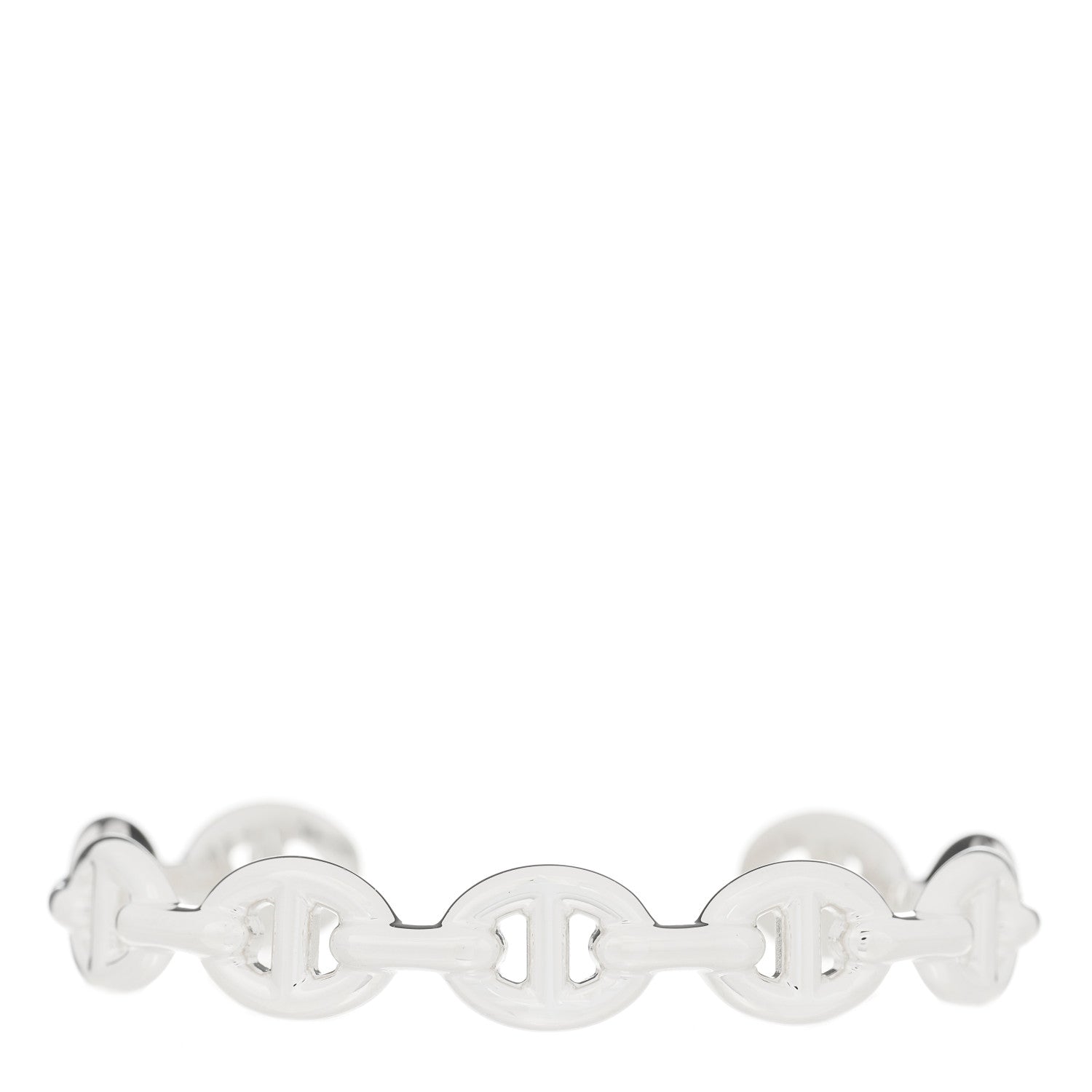 Hermes Sterling Silver MM Chaine d'Ancre Enchainee Cuff Bracelet SH 1 of 4