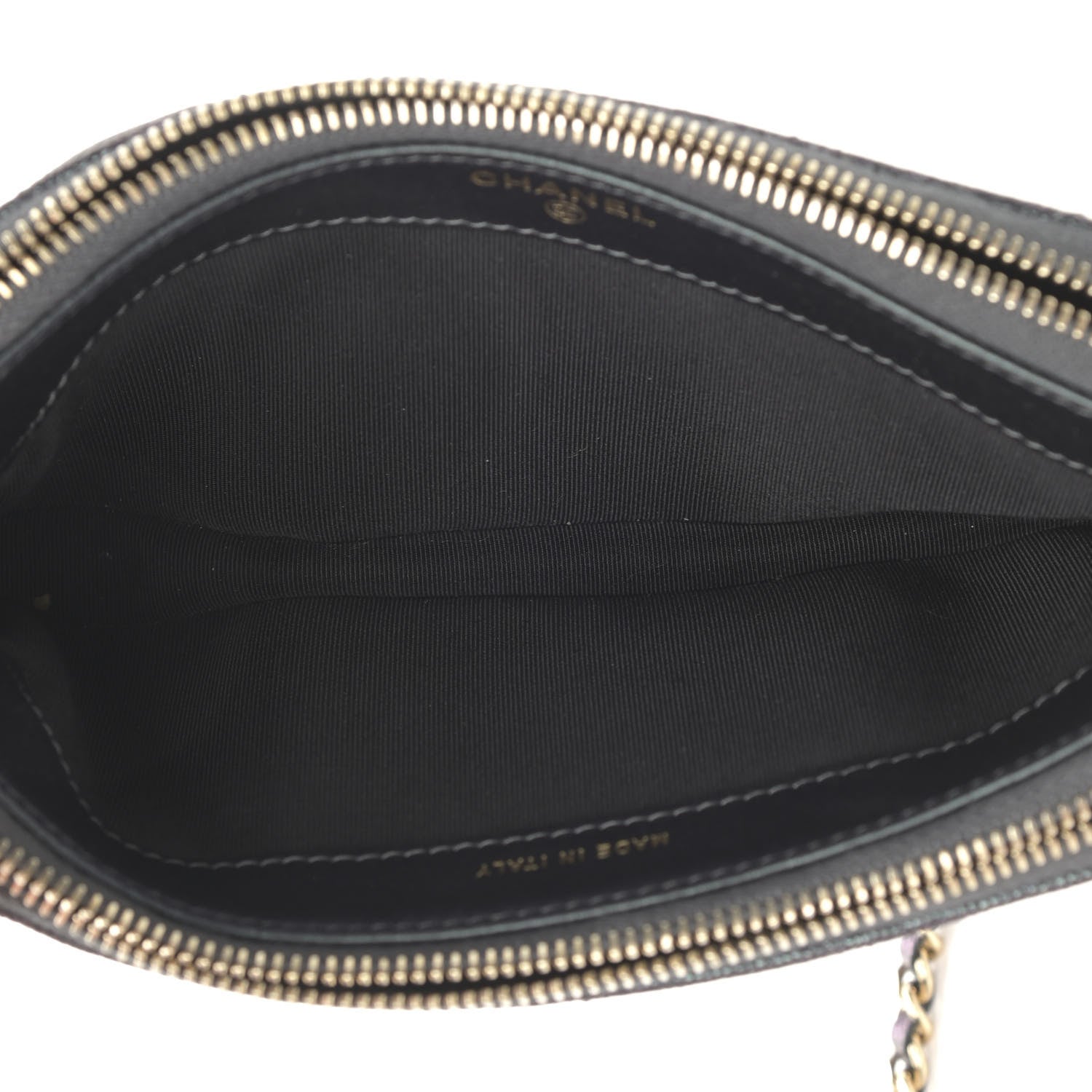 Chanel Iridescent Caviar Quilted Small Clutch With Chain Black 6 of 14