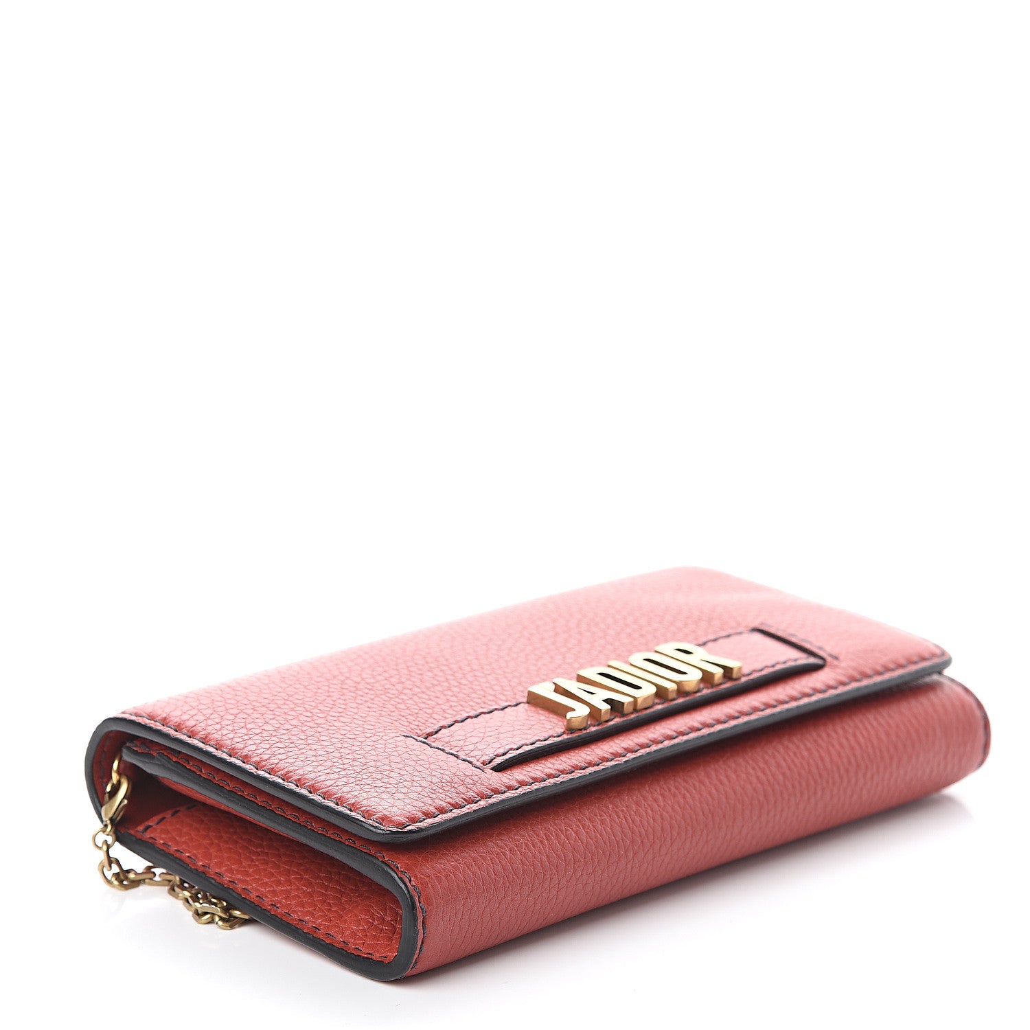 Christian Dior Grained Lambskin J'adior Croisiere Chain Wallet Red 3 of 8