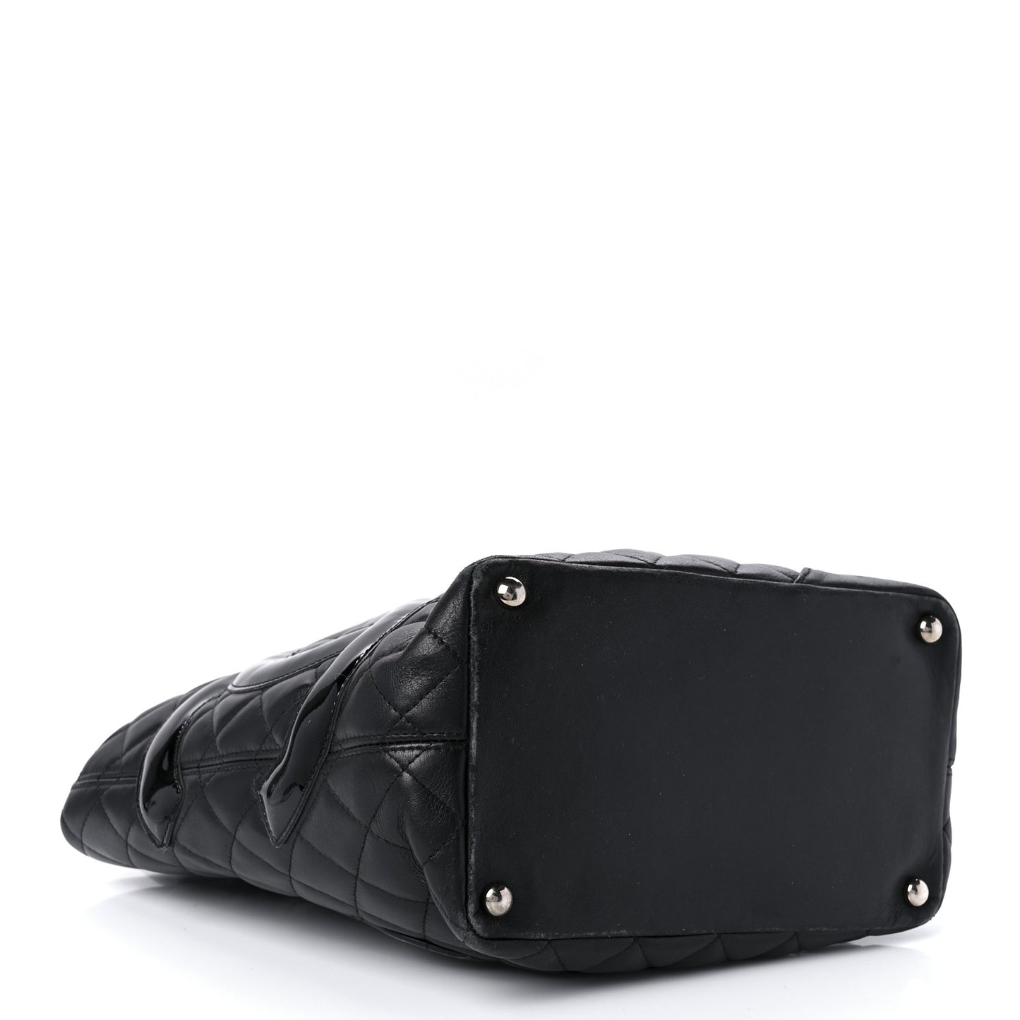 Calfskin Quilted Medium Cambon Tote Black